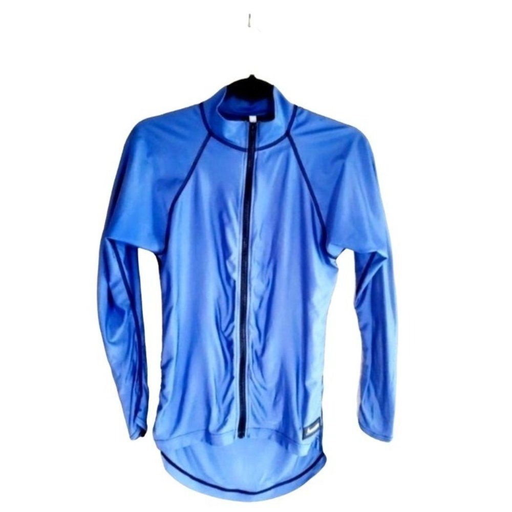 Aeroskin Womens Shirt Blue M California Active Bike Cycling Full Zip  Jacket